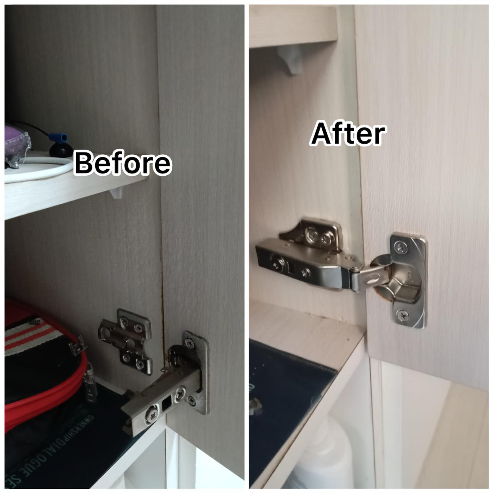 Kitchen Cabinet Door Hinge Replacement & Cabinet Hinge Repair Service in Singapore